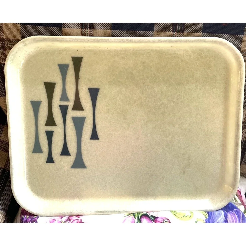 Vintage MCM Retro Cafeteria Tray Atomic Style Camtray Silite USA aprx 11X14